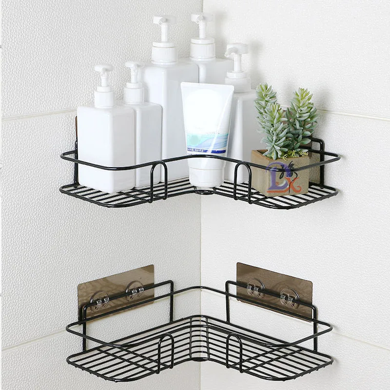 

Accessories Kitchen Storage Suction 1pc Iron With Shampoo Cup Shelves Shower Shelf Bathroom Wall Caddy Mount Organizer Bathroom