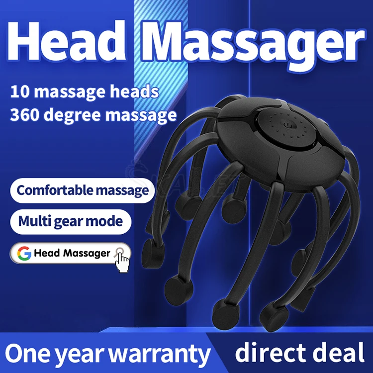 

Electric Vibration Head Massager Stress Relief Massage Headache Stimulate Blood Circulate Scalp