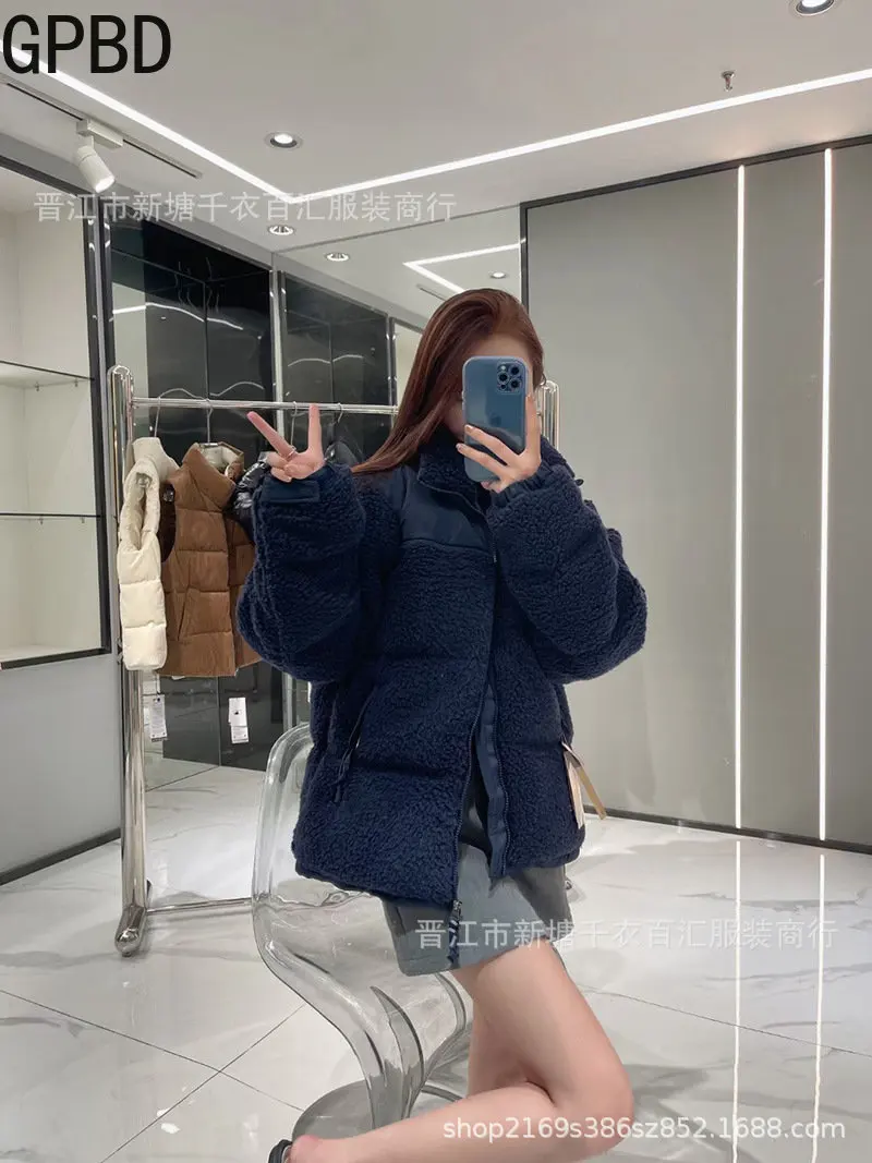 Men and Women of The Same Style Couple Warm Retro Polar Fleece Down Jacket Pure Cotton Lamb Velvet Coat