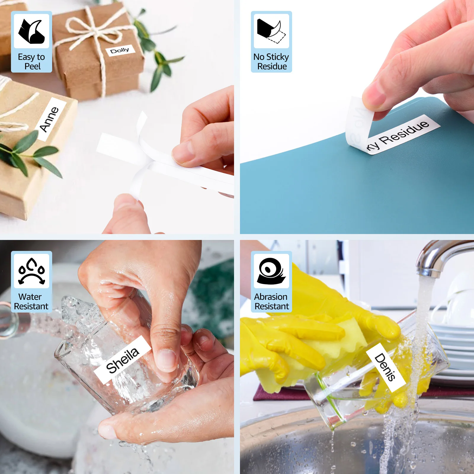 Лента этикеток GREENCYCLE 10PK черно-белая совместимая с Dymo D1 45013 стандартная лента 1/2