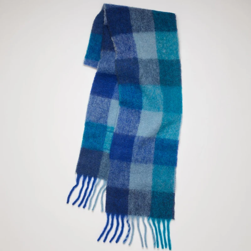 Кашемировый шарф Женская шаль утолщенный клетчатый кашемировый от акне на осень