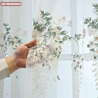 white embroidered floral tulle curtains for bedroom sheer window curtains for living room bedroom ready made