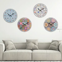 digital silent wall clock 14 inch round mandala floral wall clocks decorative boho art clocks for wall battery powered unique
