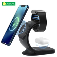 15w magnetic wireless charger stand for iphone 13 12 pro max qi fast charging dock station induction charger for apple watch