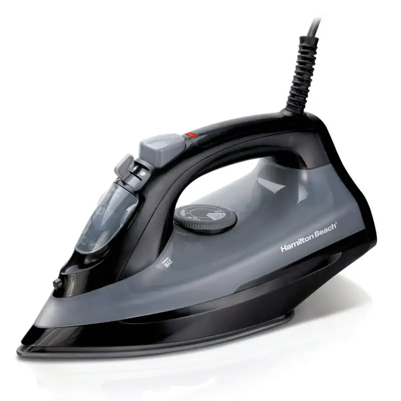 

Steam Iron with Extra-Glide Nonstick Soleplate, Fast Heating, Anti-Drip Design, Adjustable Steam and Fabric Settings, Black, 141