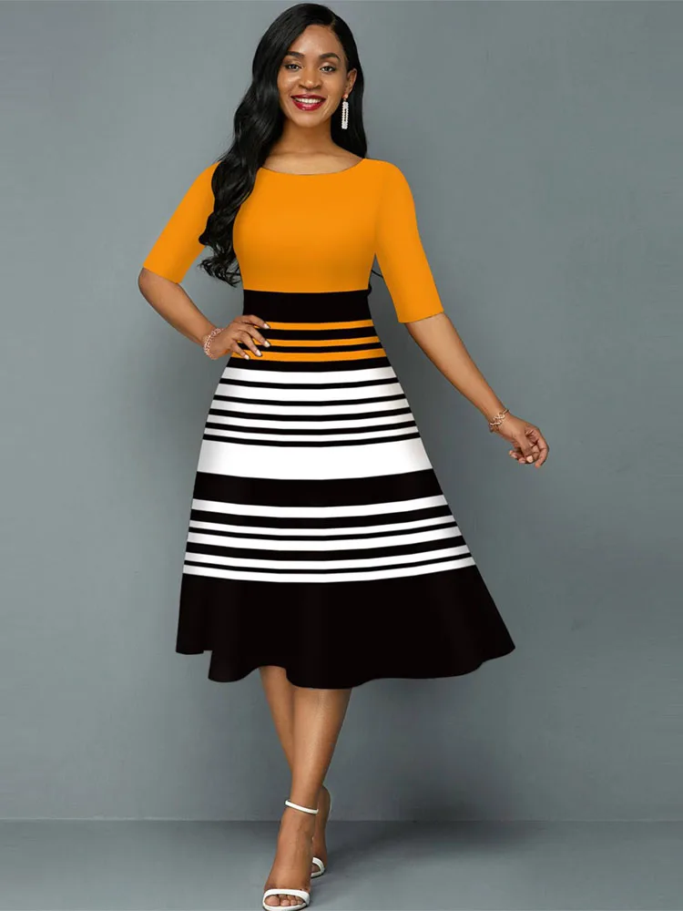 

Sexy Women Pack Hip Pencil Dress Summer Robe Female Striped Fashion Streetwear Vestidos Women Elegant Dress