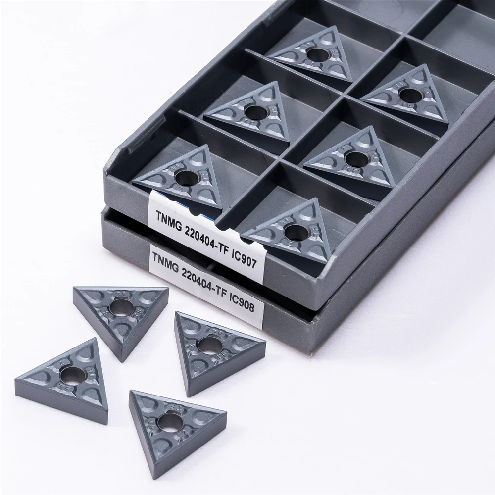 

10 шт. обрабатывающий металлообрабатывающий токарный инструмент CNC TNMG220404-TF IC907 IC908 оригинальные карбидные вставки внешний токарный инструме...