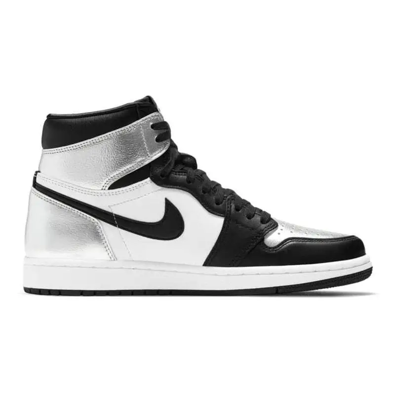 Женские кроссовки Jordan 1 высокие серебряные носки в стиле ретро CD0461-001