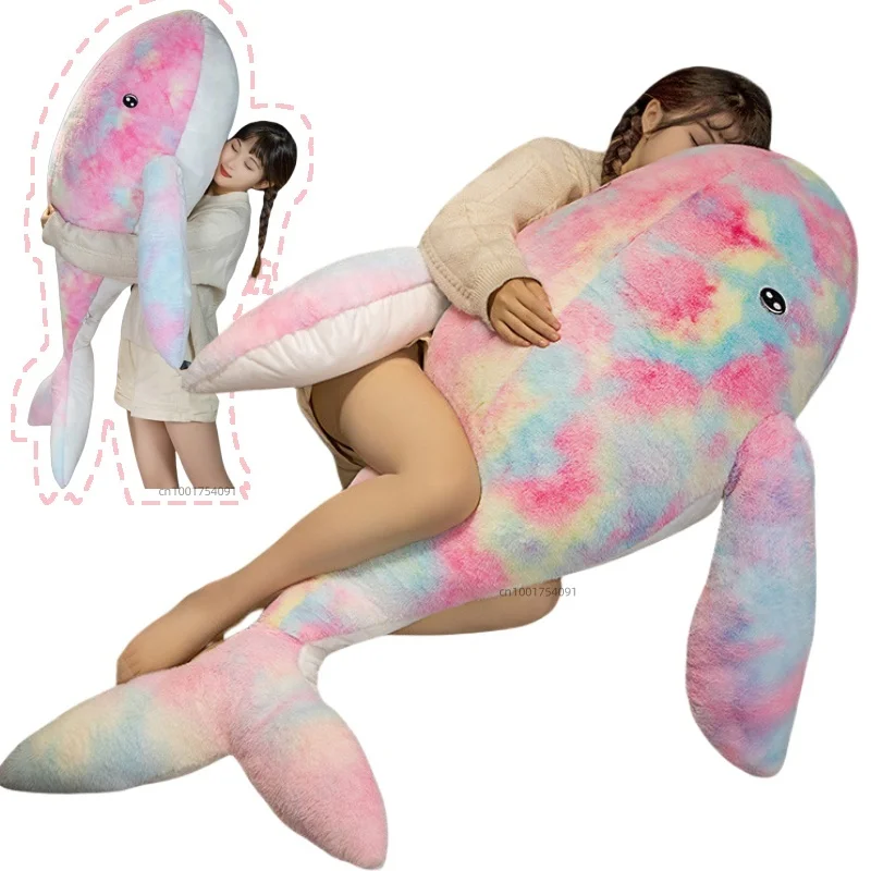 Огромный размер Радужный КИТ плюшевая игрушка с большими летающими крыльями