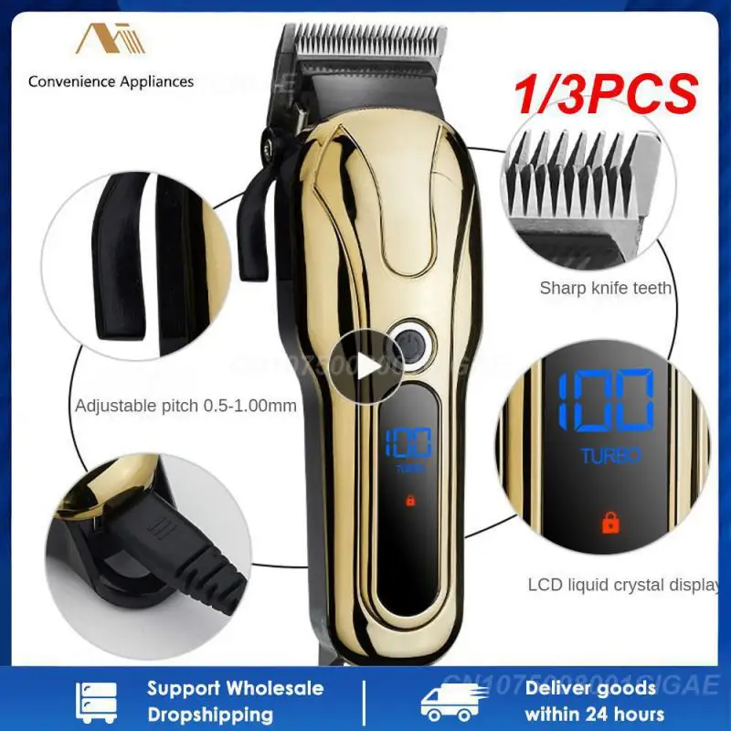 

1/3PCS Kemei hair clipper professional hair Trimmer in Hair clippers for men electric trimmers LCD Display machine barber Hair