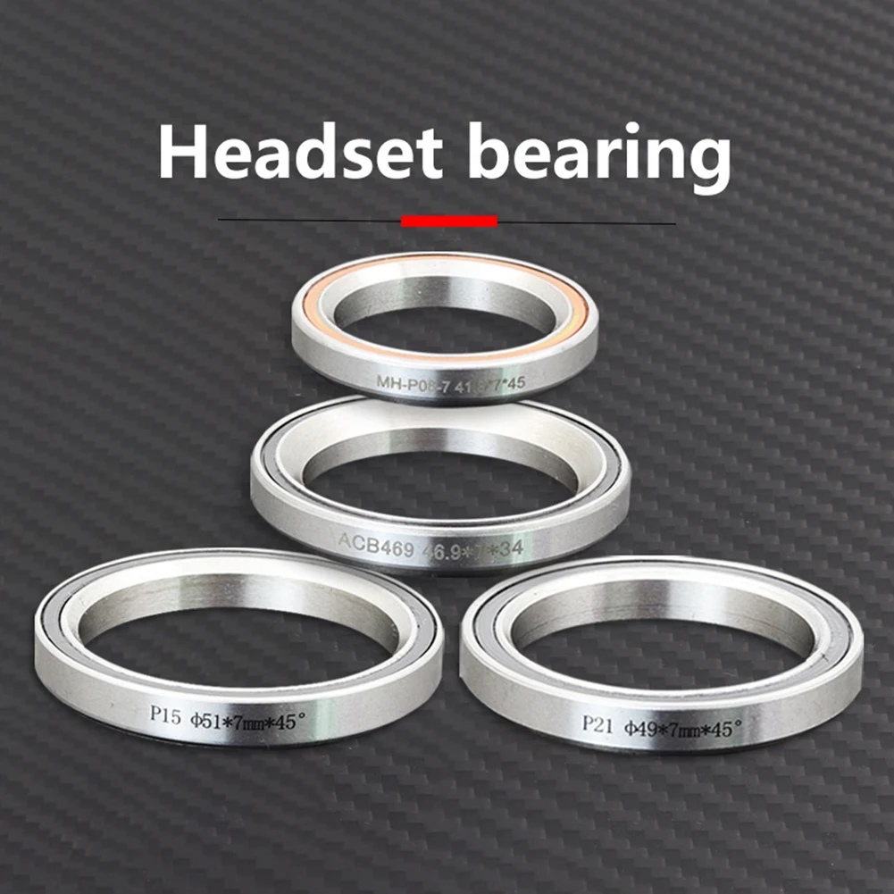 Bike Headset Bearings 38/39/41/44/49/52Mm Mtb Road Bicycle Headset Bearing Repair 1.5 1 1/8Inch 45/36 Angle Steel Cycling Part