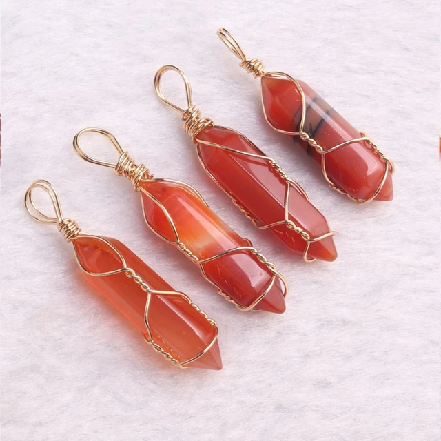 OOAK Red agate carnelian gemstone necklace set at ₹3250 | Azilaa