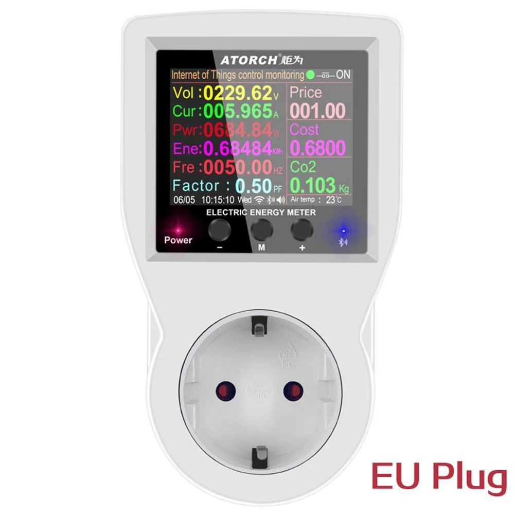

220v AC 2.4inch TFT-LCD HD Display Smart Socket EU/US/UK/AU Plug Digital Wattmeter Energy Saving Smart Power Outlet