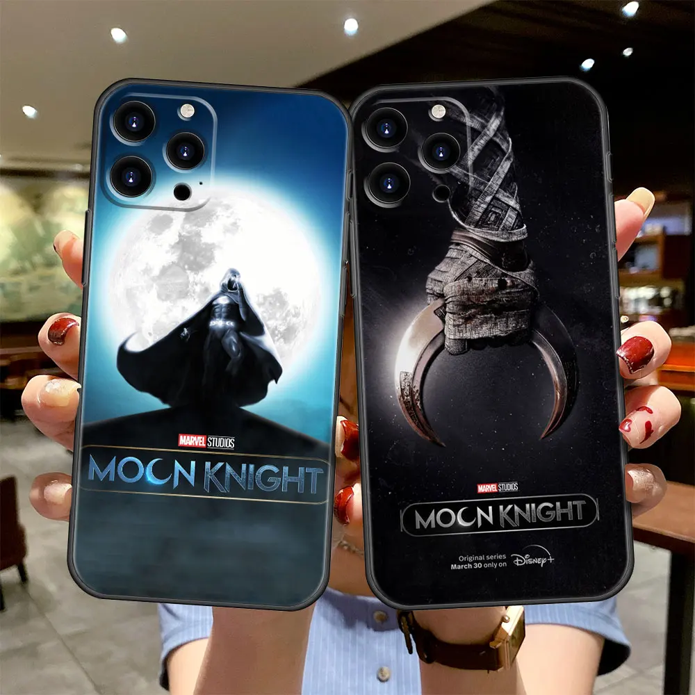 

Case Funda for iPhone XS XR 11 12 13 Pro Max SE 7 8 Plus 8p 13pro iPhon 6S 8+ Black Celular Marvel Moon Knight Poster Phone