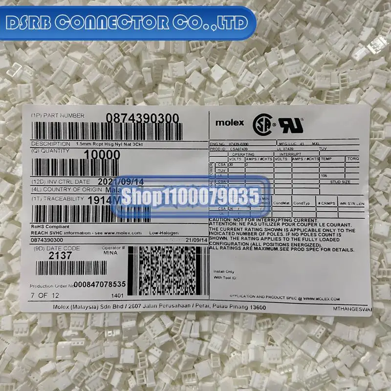 

10000 шт./партия, новые и оригинальные 87439-0300 874390300 3P