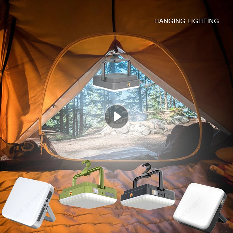 

Camping Light Fishing Emergencies Hanging Lantern With Power Bank Function Waterproof LED Camping Lantern 13500Mah Lighting