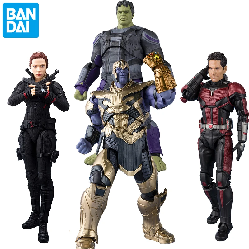 

Bandai Marvel Avengers Endgame Black Widow Hawkeye Thor Hulk Thanos Captain Ameica Ironman Mk85 Ant-Man Action Figure Kids Toys