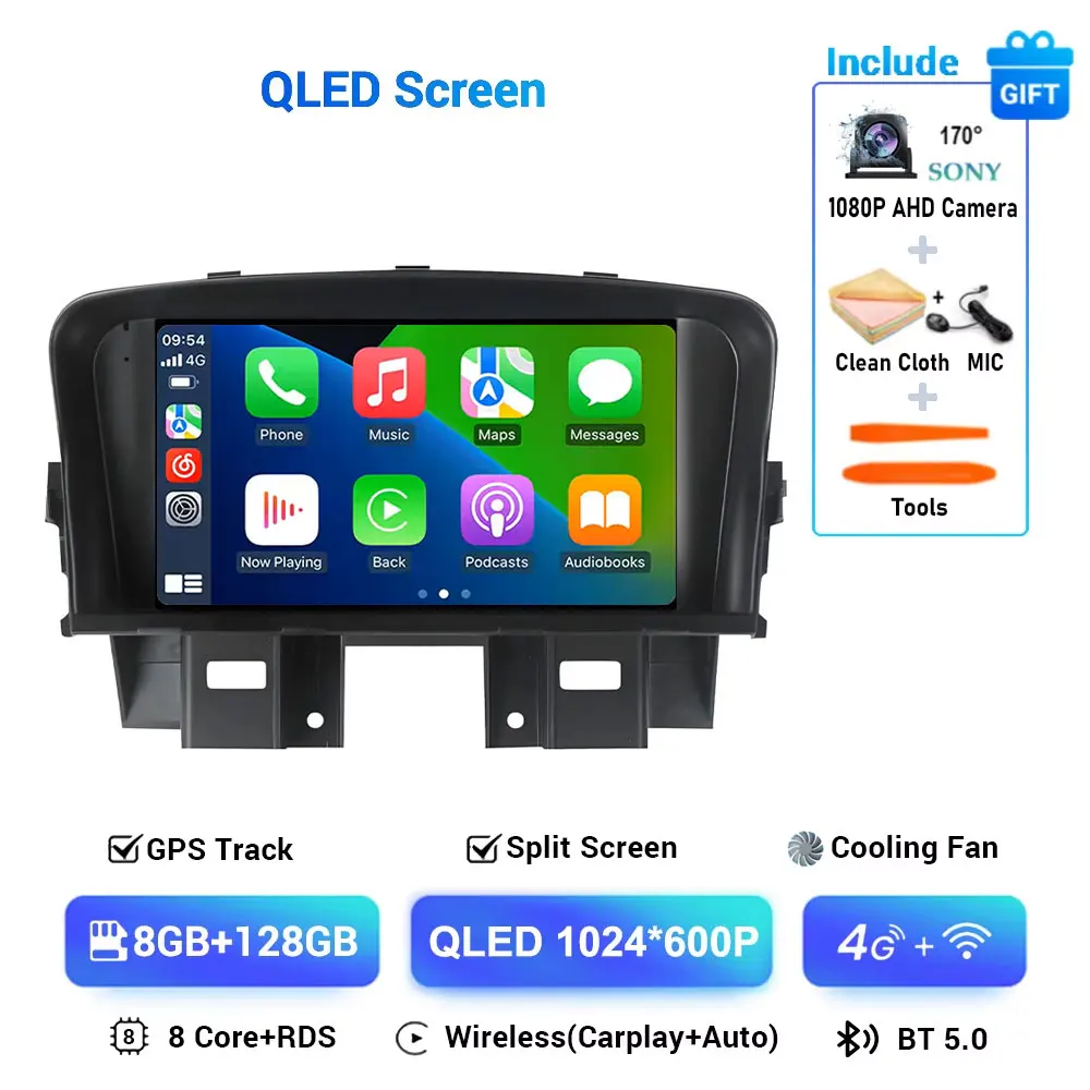 

7-дюймовый автомобильный радиоприемник Android 15 для Chevrolet Cruze 2008-2014, мультимедийный видеоплеер, QLED, GPS-навигация, встроенный Carplay BT DSP