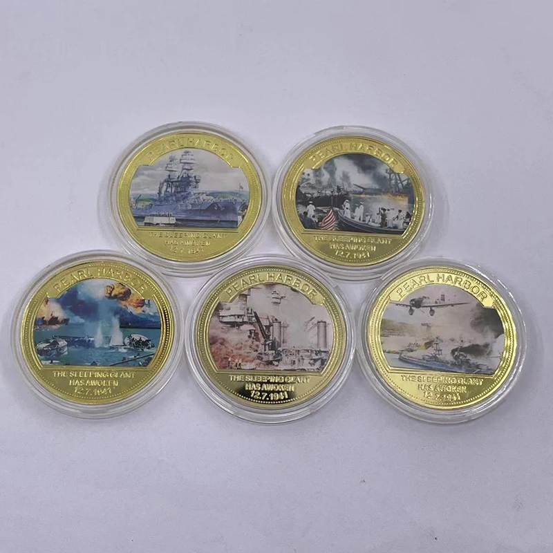 

Attack on Pearl Harbor Gold Coin 80th Anniversary US Army Challenge Coin Military Souvenir for Gift