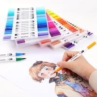 dual tip brush art marker pens 123648100 colors watercolor fineliner drawing painting stationery coloring manga supplies set