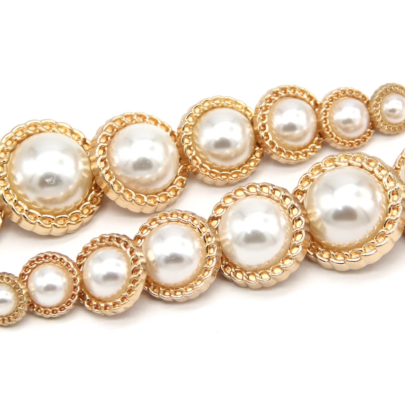 HENGC 10 шт. Ретро Женский блейзер золотые металлические жемчужные пуговицы для одежды роскошное пальто костюм модные украшения ручной работы DIY ремесла HENGC 10 шт. Ретро Женский блейзер золотые металлические жемчужные пуговицы для одежды роскошное пальто костюм модные украшения ручной работы DIY ремесла