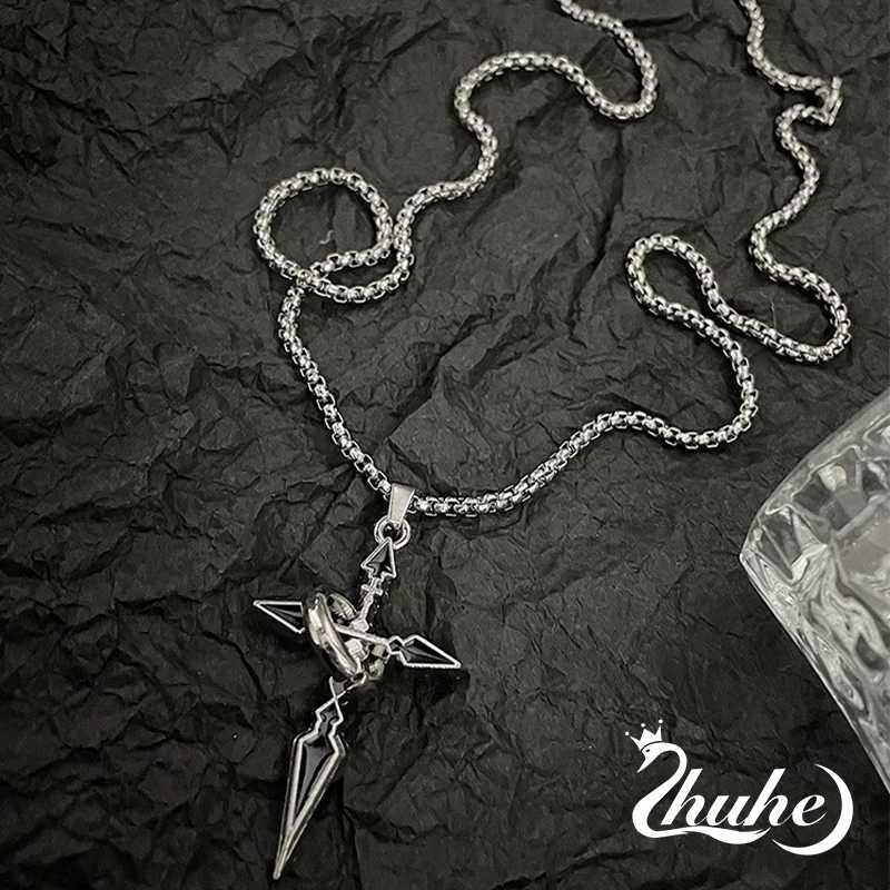 Новинка 2024 серебряное кольцо с крестом ожерелье в стиле хип-хоп рок для мужчин и