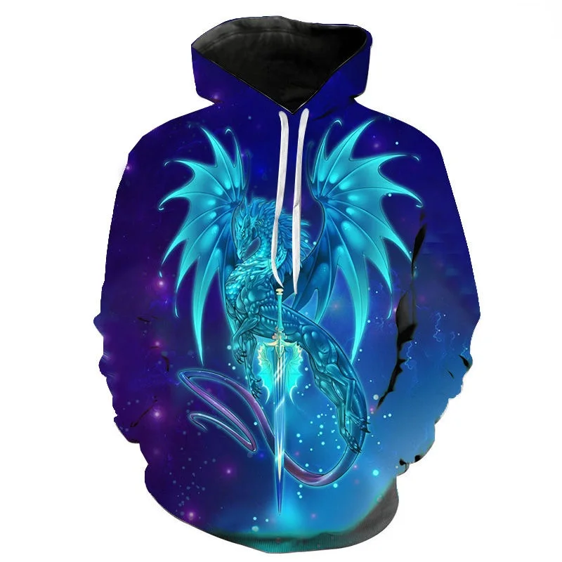 

2022 New Dragon 3D Printed Pullover Sportswear Men and Women Casual Fashion Sports All-match Harajuku Style Hooded Sweater