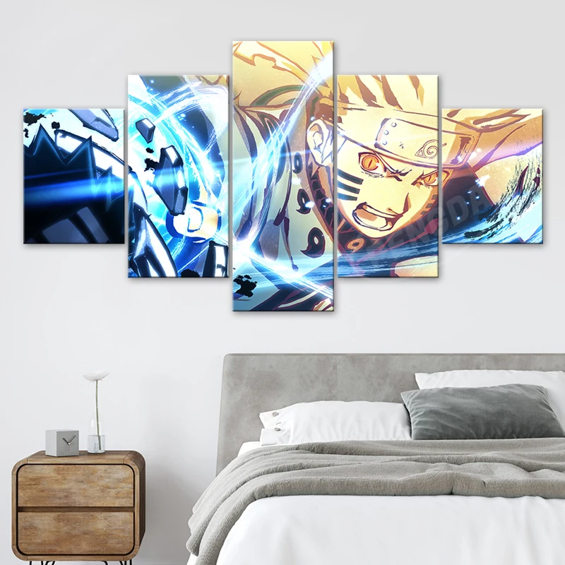 

5 Pcs Anime Modular Pictures Sage Of The Six Paths Mode Canvas Paintings Wall Art Uzumaki Naruto Prints Home Decor Posters Frame