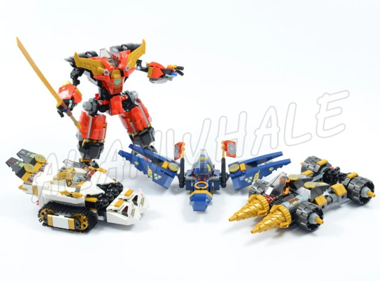 1148 шт. Shinobi 4in1 Ultra Combo Mech Автомобильный танк Jet Fighting Machine Wu Bot 82207 Наборы строительных