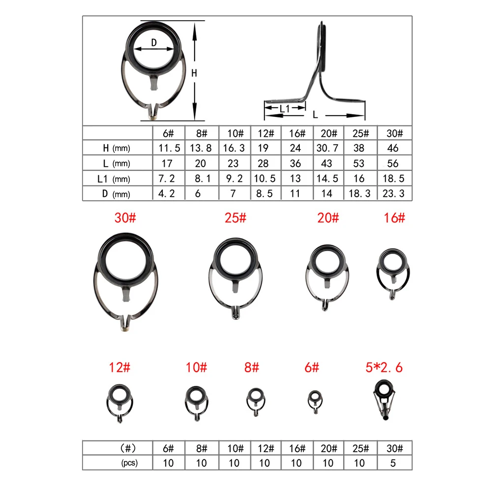 

85pcs Guide Rings Building Repair Kit Fine Workmanship Functional Good Heat Dissipation Brand New Durable Fishing Rod
