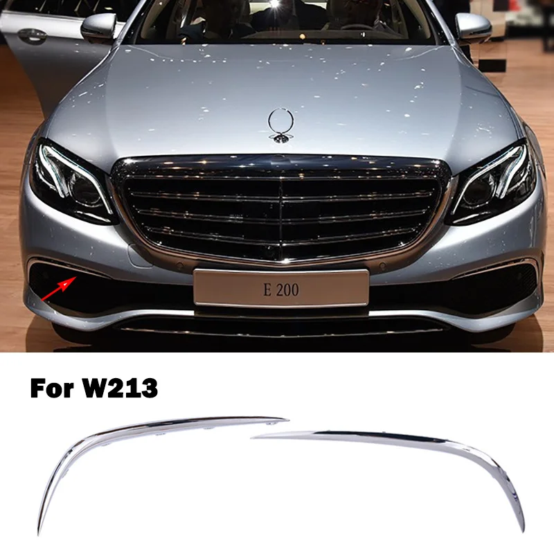 

A2138850174 A2138850274 Front Fog Lamp Strips Grille Cover Bumper Chromed Trim For Mercedes Benz E Class Klass W213 E200 Travel