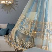 modern curtains for living dining room bedroom colorful embroidered window screen tulles texture color embroidery tulle curtain