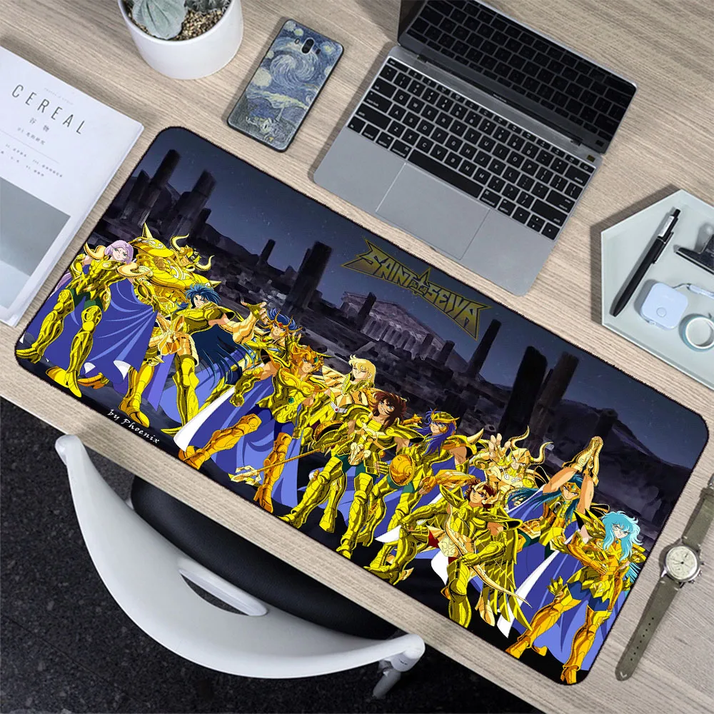 

Golden Saints Anime Game Mouse Pad Laptop Gamer Game Mouse Pad Xl Game Accessories Keyboard Desktop Office Mouse Pad Desktop Pad