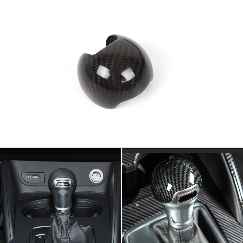 

For AUDI A3 S3 2014 2015 2016 2017 Carbon Fiber Texture Interior Gear Shift Knob Head Cover Trim