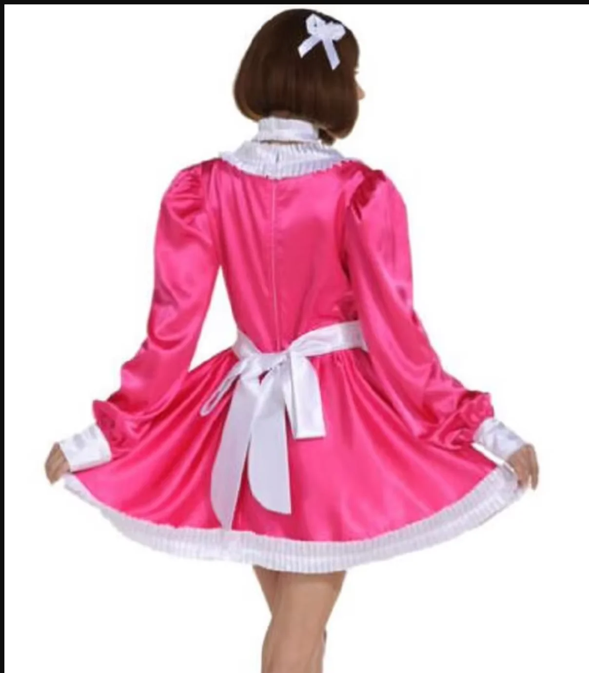 Красный плиссированный фартук для горничной с замком девочек пояс бантом