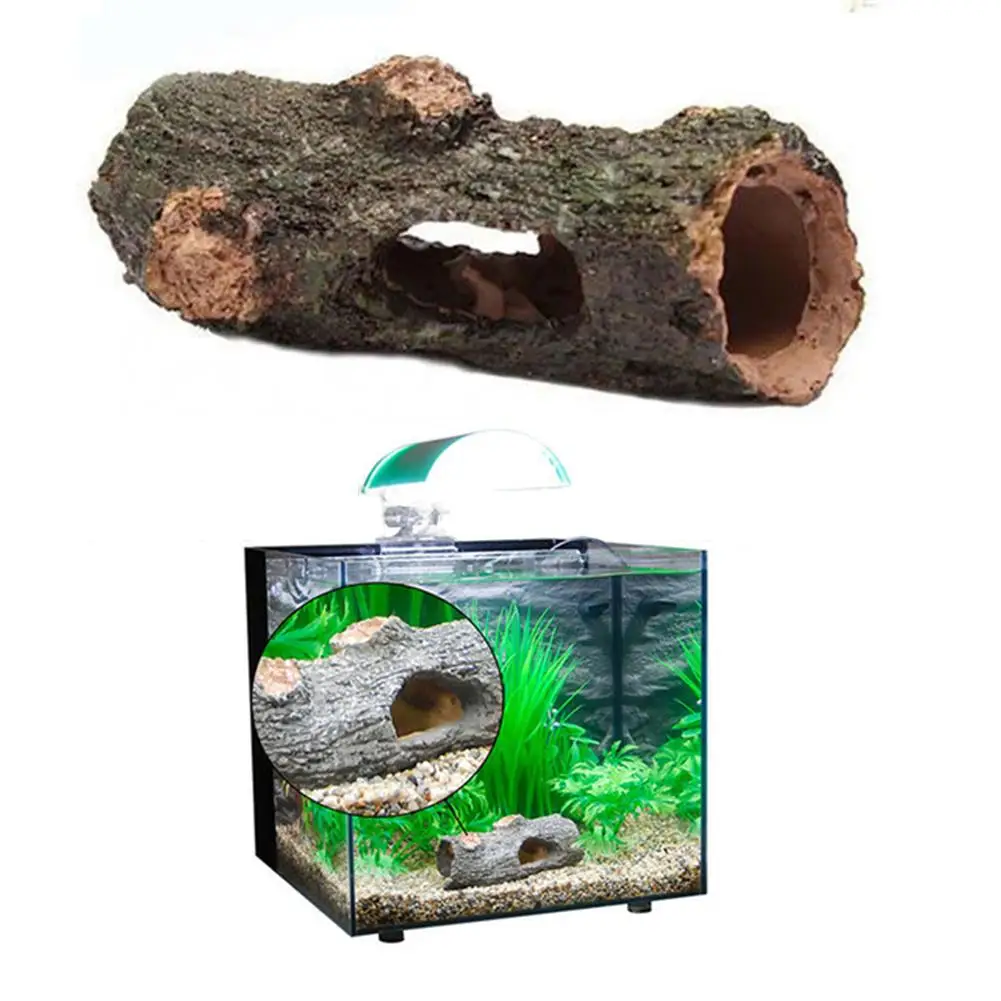 

Aquarium Hollow Tree Tunnel Cave Ornament Fish Shrimp Turtle Hiding Shelter Fish Tank Decorations Accessories