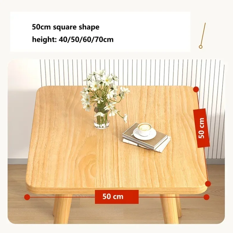Фото Formwell 50*50 см квадратный приставной столик деревянный небольшой журнальный столик для гостиной, спальни и балкона, легко собирается ножки из цельного дерева №5
