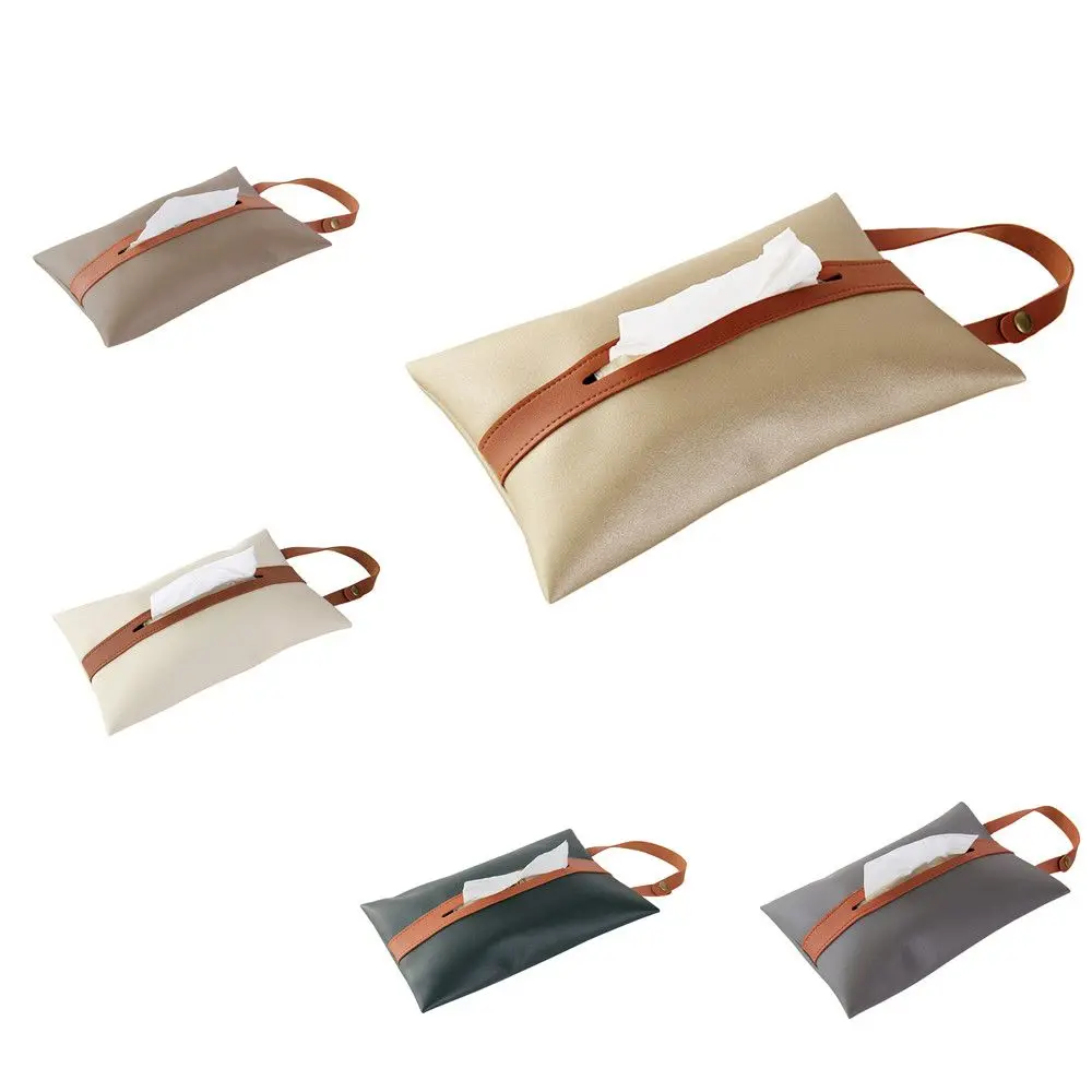 

Простой подвесной держатель для автомобильной бумаги из искусственной кожи, автомобильный держатель для бумажных салфеток, подвесной держатель для бумажных салфеток, сумка для хранения туалетной бумаги