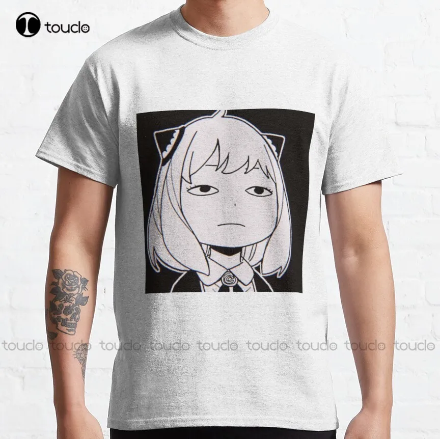 

Anya Forger Classic T-Shirt Anya Forger Mens Black Shirt Cotton Outdoor Simple Vintag Casual Tee Shirt Breathable Cotton Xs-5Xl