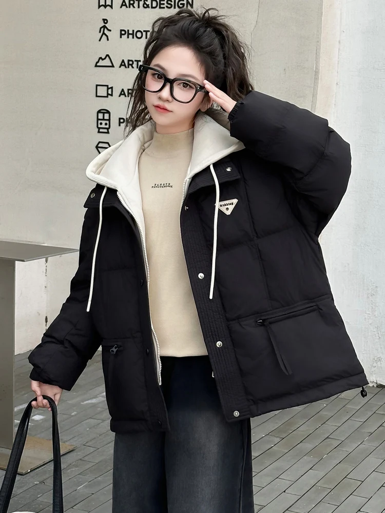 Женский пуховик для детей старшего возраста утепленная зимняя одежда новинка 2024