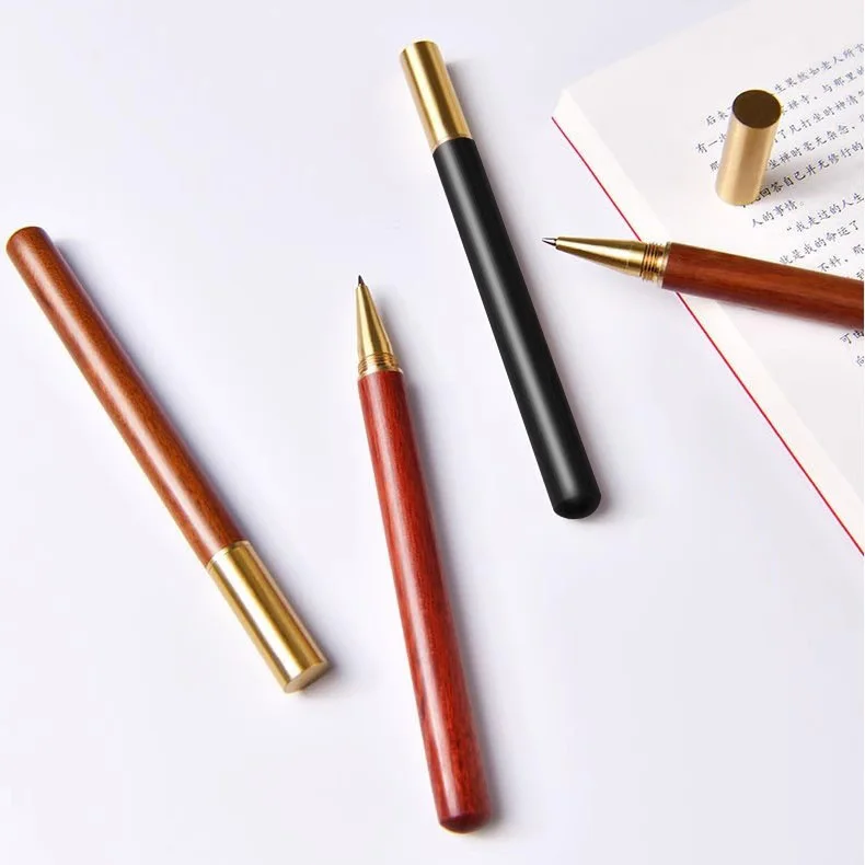 

Ручка из массива дерева, красное дерево, черное сандаловое дерево, ручка для подписи, ручка с жемчугом для бизнеса, латунный Металл, нейтраль...