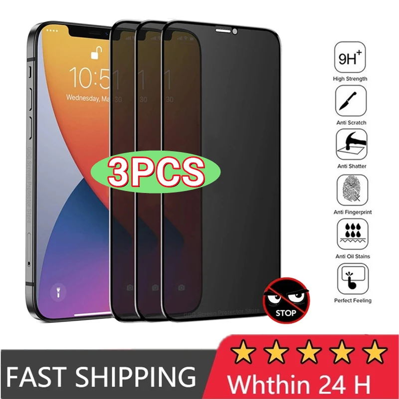 

Anti-Spy Screen Protectors for IPhone 13 12 11 Pro Max Privacy Glass for IPhone XS MAX XR X 7 8 Plus 6S 13 Mini SE Private Film