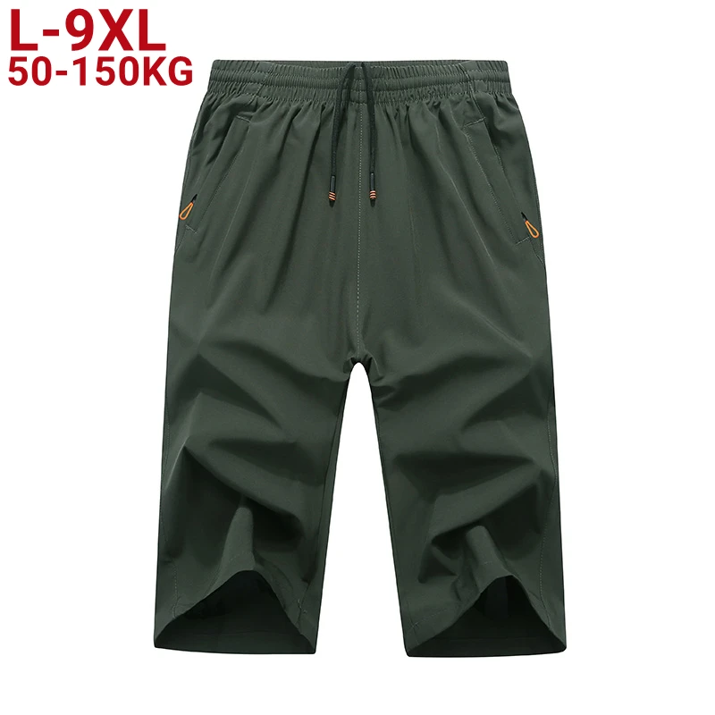 

Plus Size 9xl 150kg Men's Shorts Summer Casual Elastic Waist Straight Pants Male Breathable Sporting Loose Shorts Large 8xl 7xl