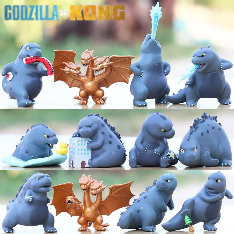 Фото 12 шт. Q-version Godzilla King Ghidorah коллекционные игрушки хобби аниме экшн-фигурки модели куклы игрушки для детей подарок на день рождения №1