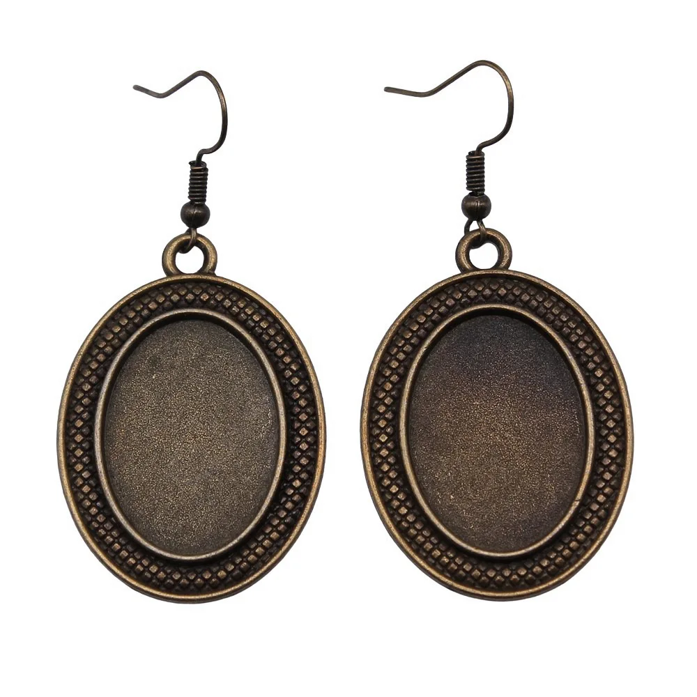 Овальные серьги в простом стиле с кабошоном для женщин