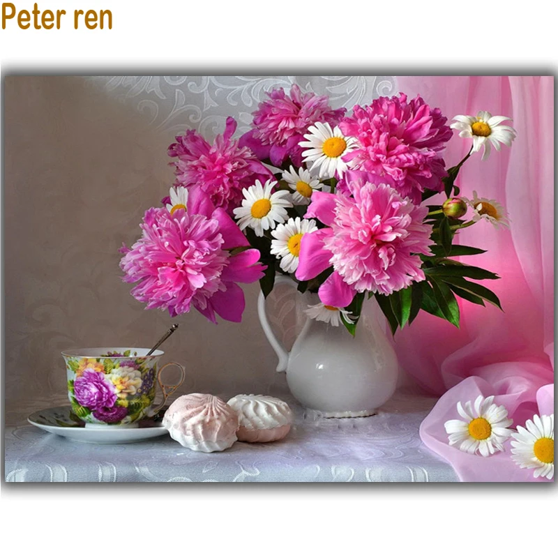 

Peter ren Diamond painting Cross stitch Diamond embroidery chrysanthemum 3D Square Diamond mosaic crystal Full icon Crafts bun