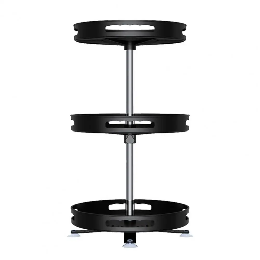

Kitchen Shelf Durable Adjustable 3 Styles 360 Degree Rotating Suction Pad Foot Spice Rack for Bathroom