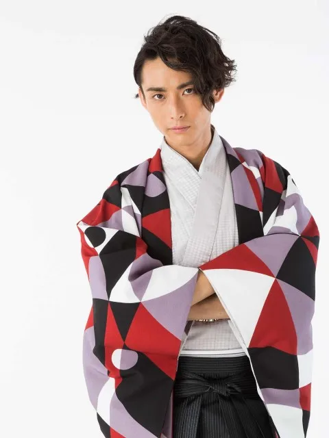 Японское кимоно с поясом мужской деловой костюм и хакама свадебный комплект из 4