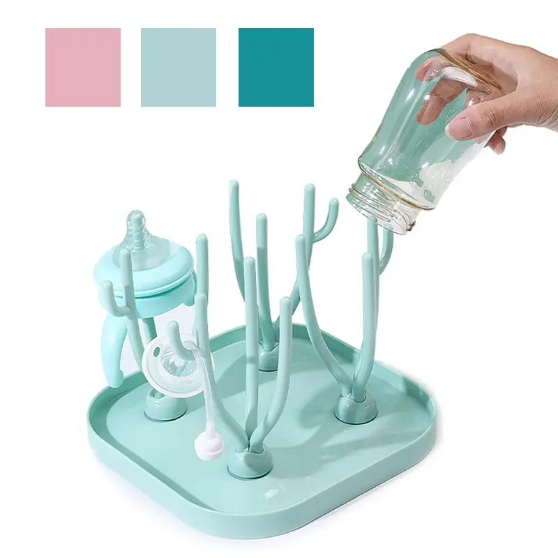 

New Bottle Dry Rack Baby Bottle Drain Drying Racks Blue Pink Baby Bottle Cleaning Dryer Drainer Storage Drying Rack