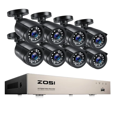 Система видеонаблюдения ZOSI, 8 каналов, H.265 + 5 МП, 1080p, 2 МП